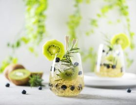 Summer cocktail with kiwi