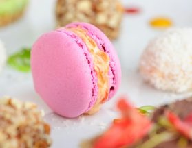 Unusiual macarons with salmon sauce